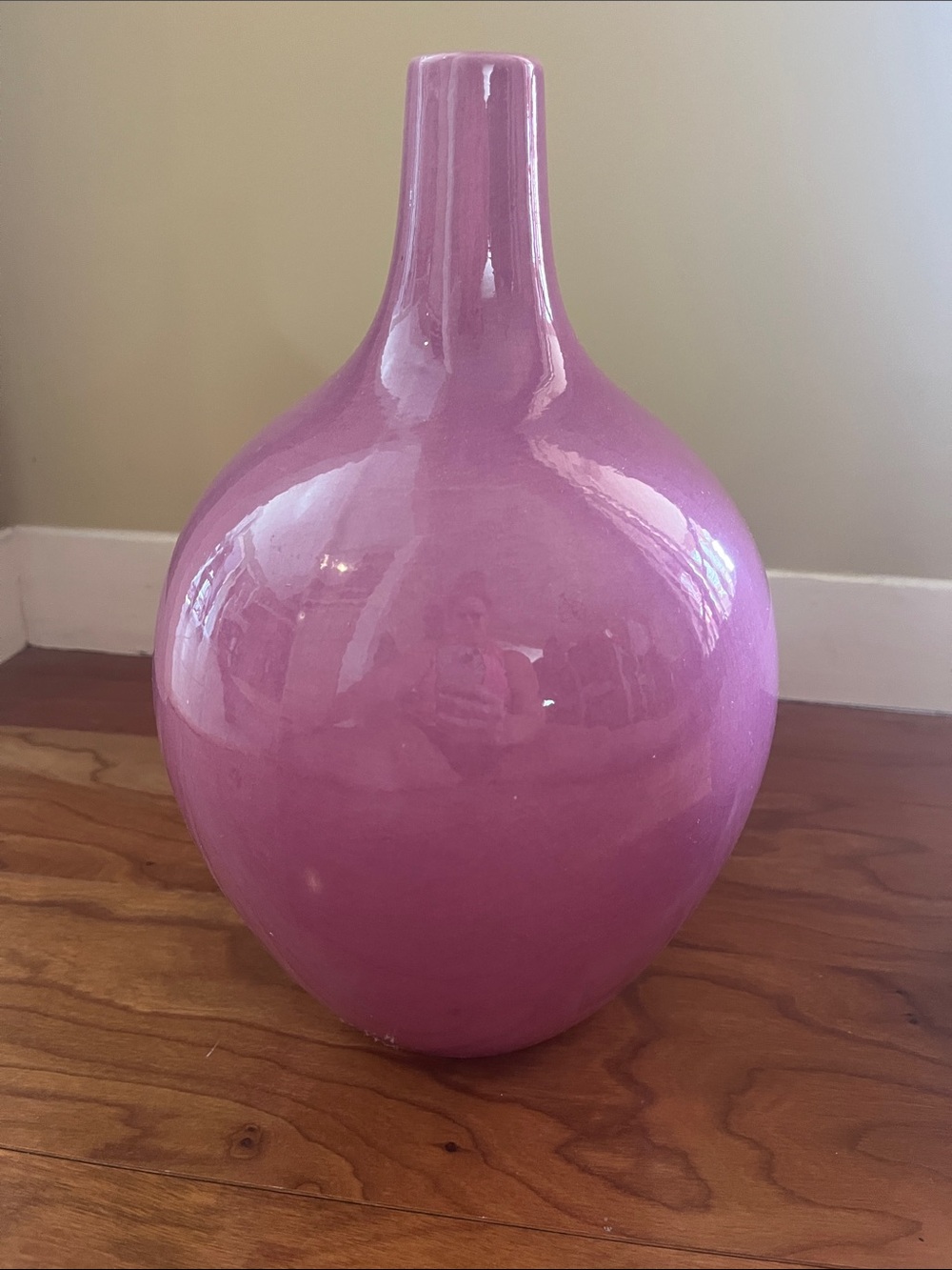 Crate&Barrel large purple decorative vase